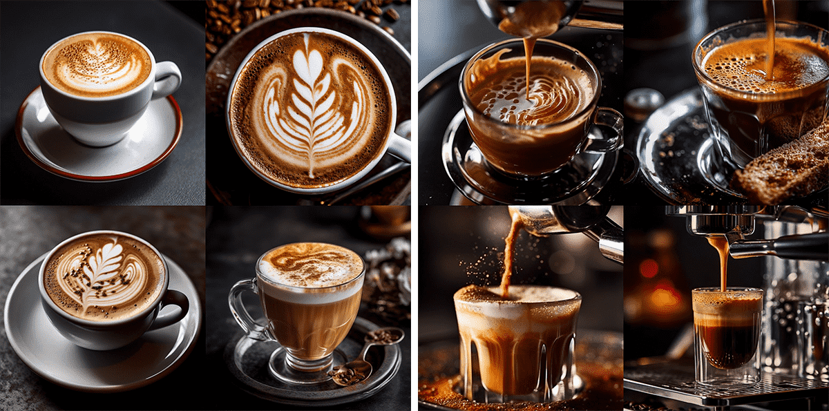 A closeup magazine quality shot of a luxurious flat white, insane details, food photography, editorial photography generated in version 5.1 of Midjourney