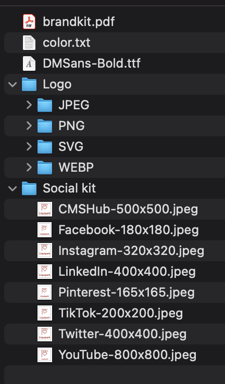Screenshot of downloaded files