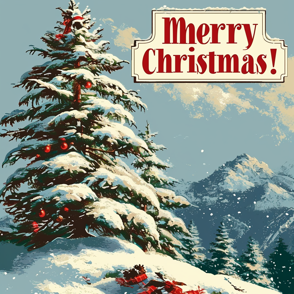 a christmas card that says "merry christmas!"