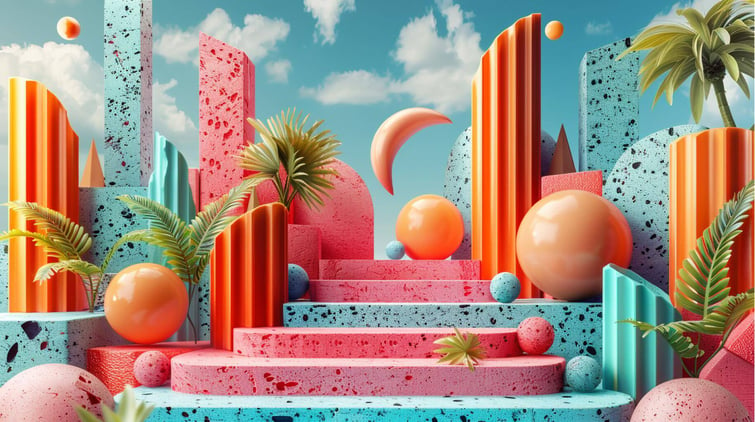 A gorgeous composition made of various 3D objects