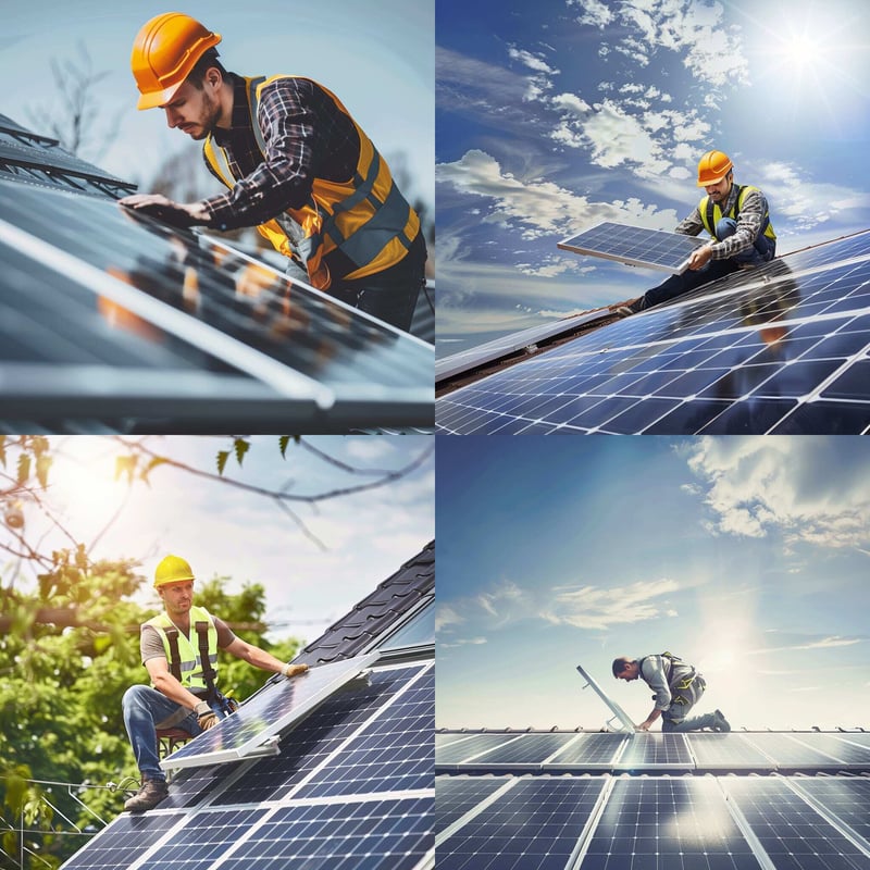 Male with VR installing solar panels with Stylize value of 0