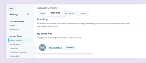 Click on the “Branding” tab, then navigate to “My Brand Kit”