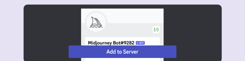 Select "Midjourney Bot" in the Direct Messages and click its profile picture in the chat and select "Add to Server"