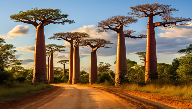 Breathtaking landscape shot of Baobabs