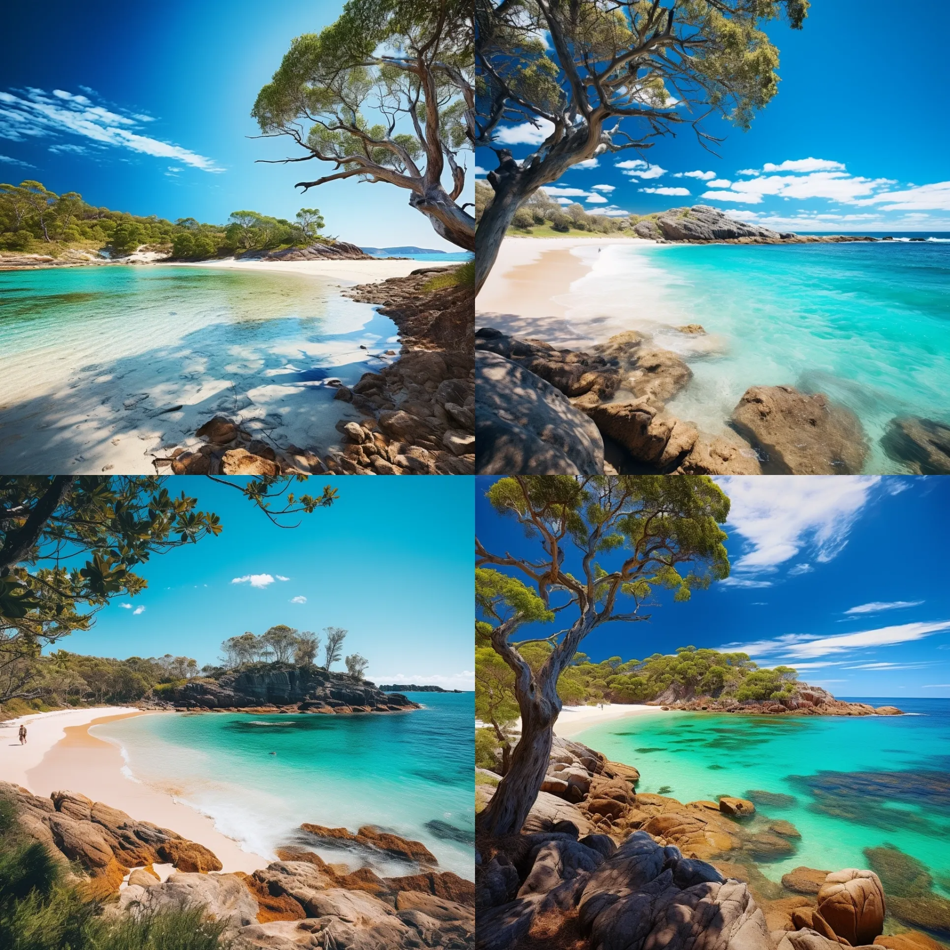 Generated image from Midjourney. A relaxing beach in Australia