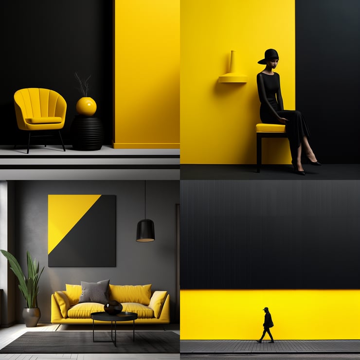 black and yellow, minimalist