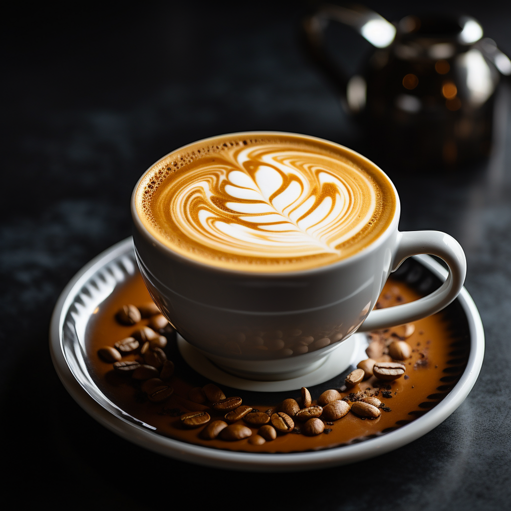 A closeup magazine quality shot of a luxurious flat white, insane details, food photography, editorial photography