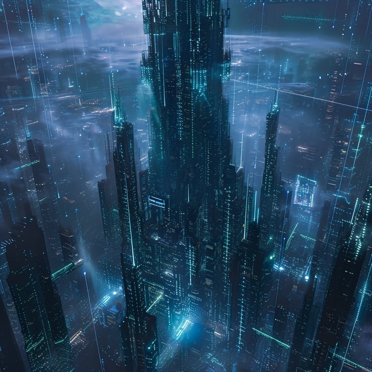 A towering digital fortress