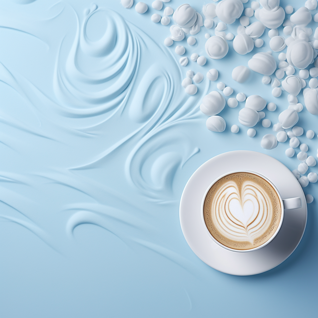 luxurious flat white, baby blue colour background