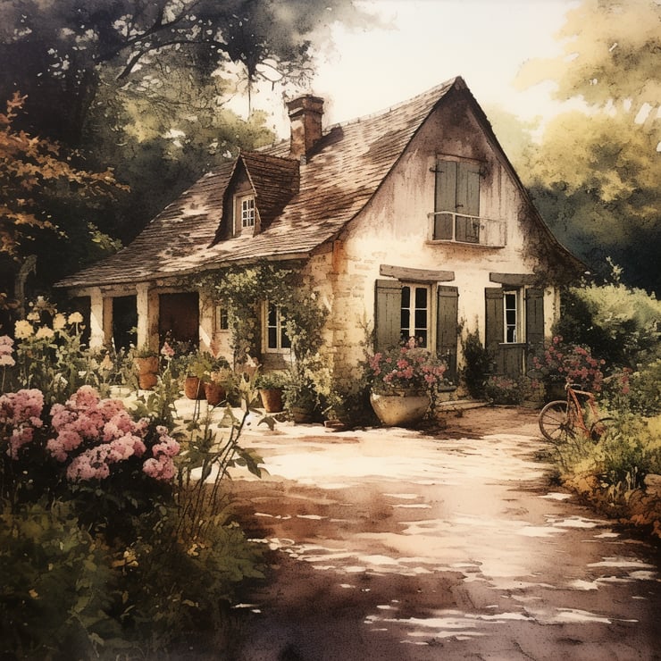 French country vintage, old style cottage