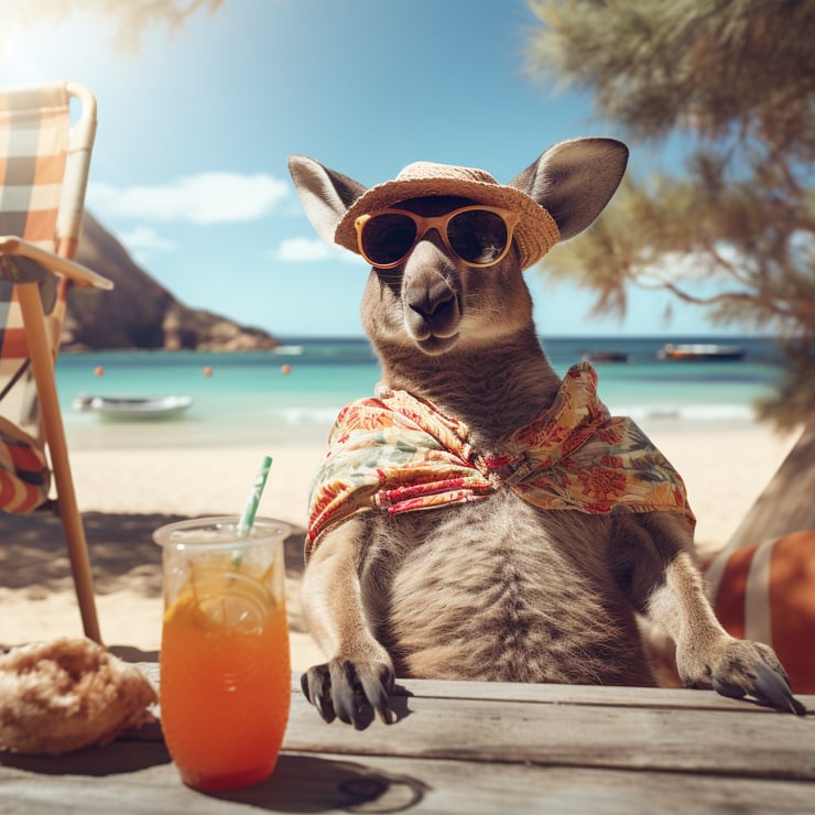 Kangaroo enjoying summer in Australia