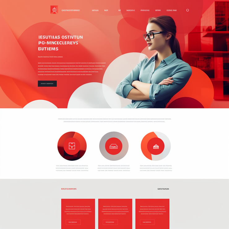 landing page for a university, minimalist, in red and orange