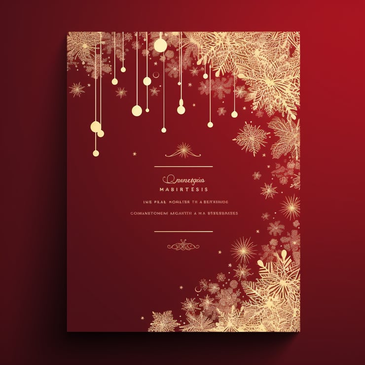 Elegant timeless Christmas themed invitation card template
