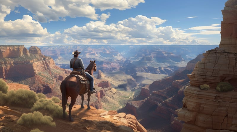  cowboy riding his horse
