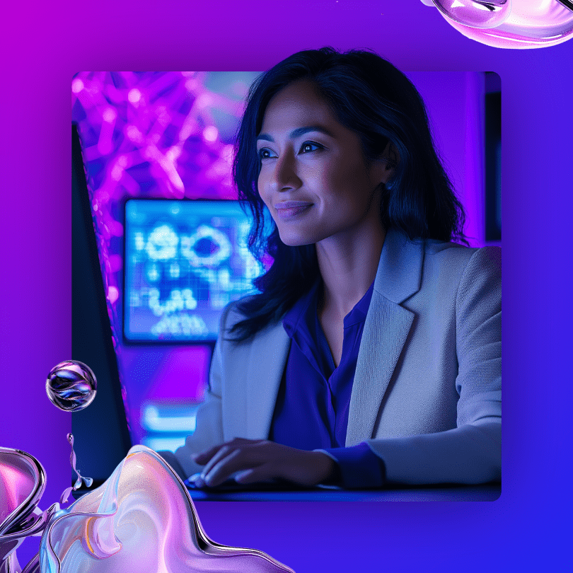 Image of a professional woman on the computer